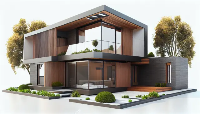 Edifícios residenciais modernos com varandas e espaços verdes